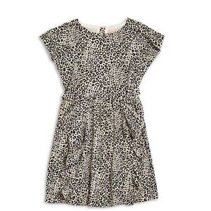 BCBG Girls' Leopard Animal Print Ruffled Crepe Dress - Size 5
